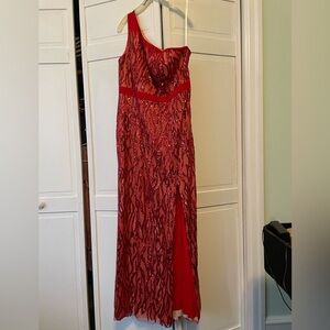 Glamorous One-Shoulder Red Dress